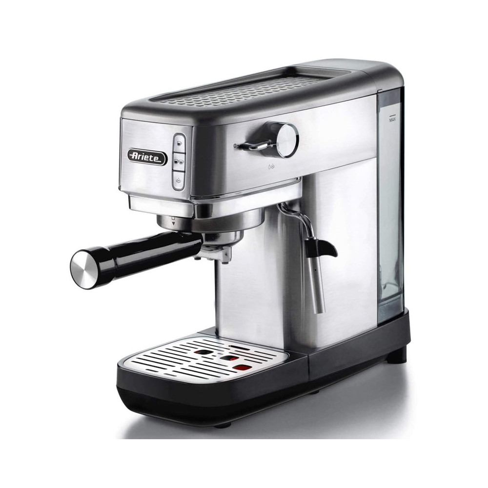 ARIETE METAL (1380/10) - MACCHINA PER CAFFE'''' ESPRESSO - POLVERE E CIALDE -  CAPPUCCINATORE - PRESSIONE 15 BAR - 1300W ARI1380