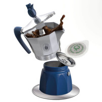 CAFFE'' BORBONE MOKACIAO - CAFFETTIERA MOKA A CIALDE 44MM CON PIATTINO INDUZIONE - FINO A 3 CAFFE'' CON UNA CIALDA - 15 CIALDE O