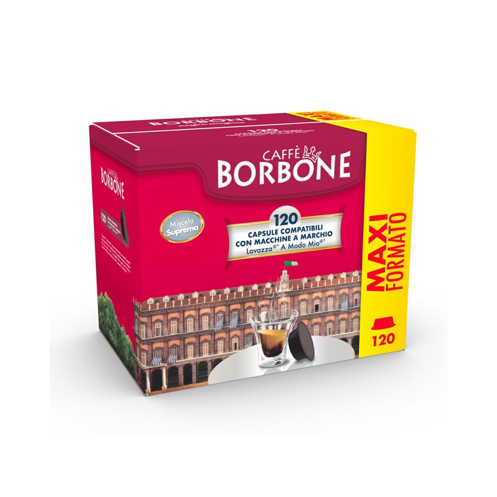 CAFFE'' BORBONE MISCELA SUPREMA (ORO) - BOX 120 CAPSULE COMPATIBILI LAVAZZA A MODO MIO CFBAMSOROSUPREMA120Z