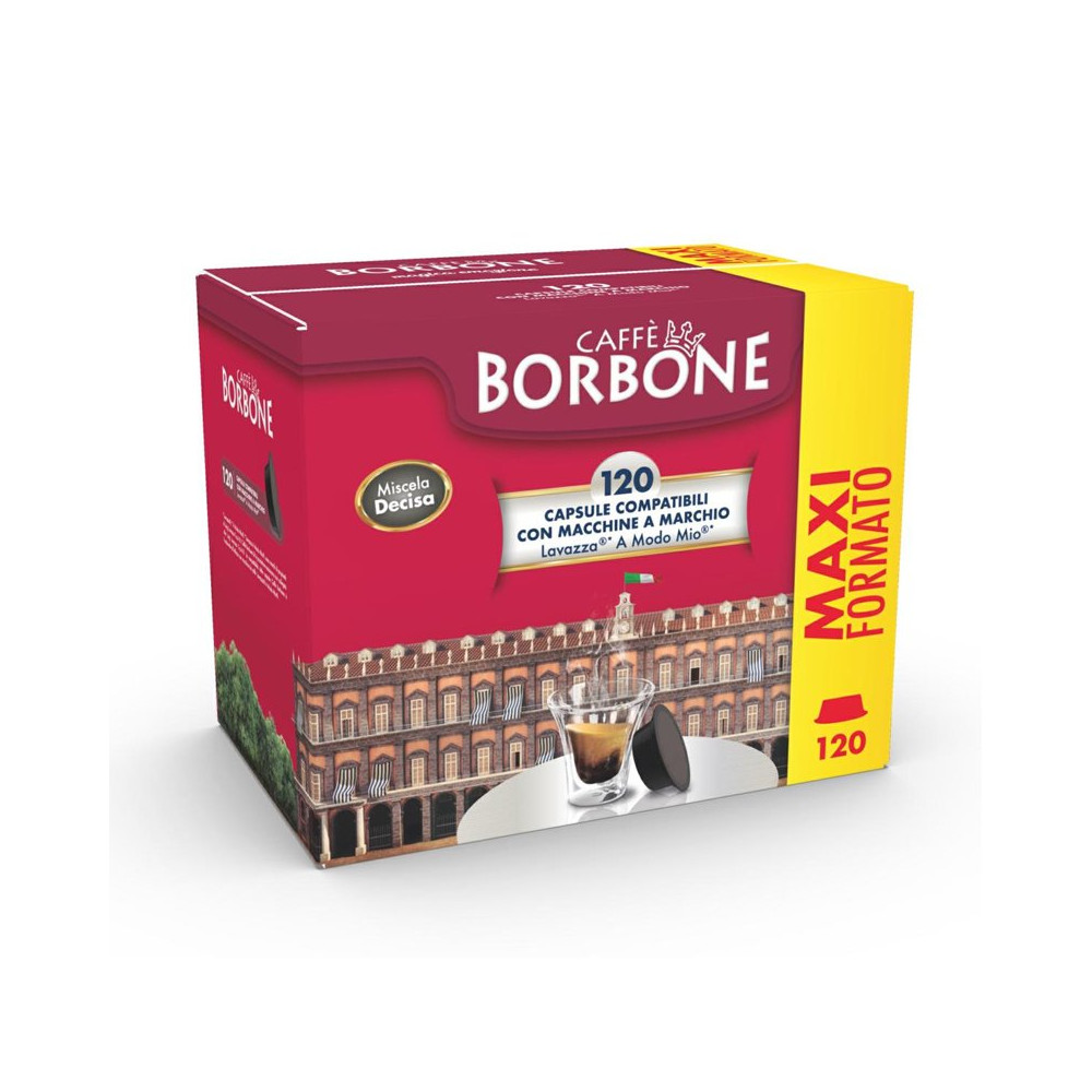 CAFFE'' BORBONE MISCELA DECISA (NERA) - BOX 120 CAPSULE COMPATIBILI LAVAZZA A MODO MIO CFBAMSNERADECISA120Z