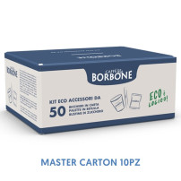 CAFFE'' BORBONE KIT ECO ACCESSORI 50PZ BICCHIERINI + PALETTE + ZUCCHERO (MASTER CARTON 10PZ) CFBMASTERKITACC10X50