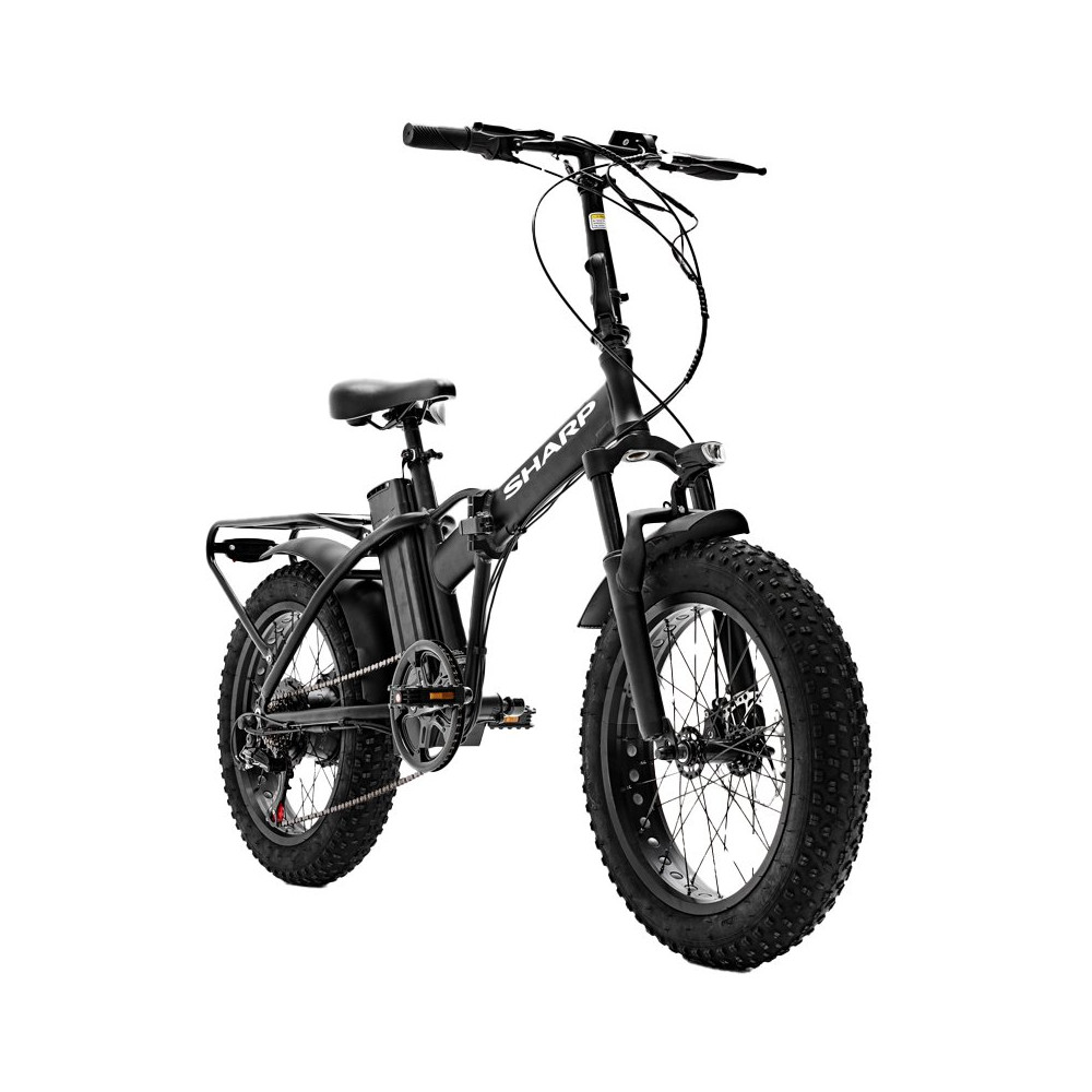 SHARP BASEL (BK-FM02E-B) FOLDABLE FAT E-BIKE (BLACK) - BICICLETTA ELETTRICA - RUOTE 20""X4"" - MOTORE 250W 36V - BATTERIA 36V 13