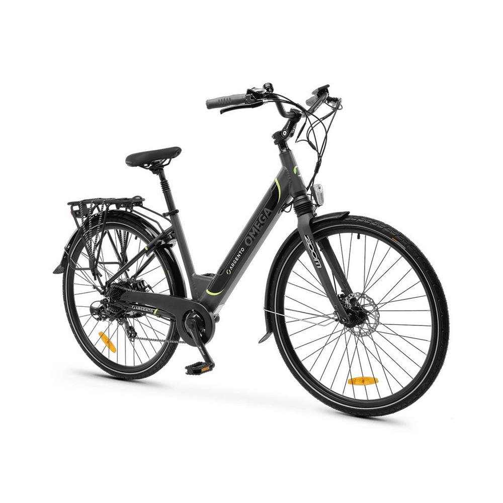 ARGENTO OMEGA (AR-BI-220013) CITY E-BIKE (BLACK) - BICICLETTA ELETTRICA - RUOTE 28"" - MOTORE BAFANG 250W 36V - BATTERIA  36V 10