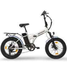 SHARP BK-FM01-ES - BICICLETTA ELETTRICA PIEGHEVOLE FAT E-BIKE (SILVER) - RUOTE 20""X4"" - MOTORE 250W - BATTERIA 36V 10AH - TELA