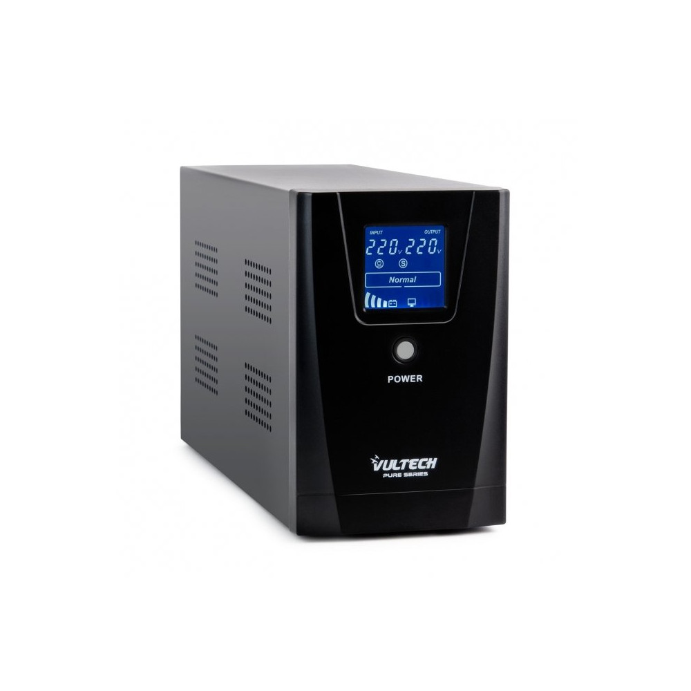 VULTECH UPS1000VA-PURE - GRUPPO DI CONTINUITÀ LINE INTERACTIVE CON ONDA SINUSOIDALE PURA - LCD - 2 PRESE - 1 PRESA IEC13 VULUPS1