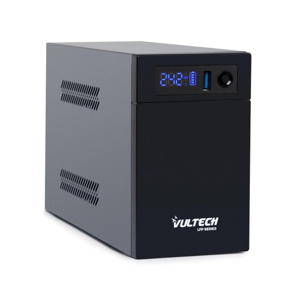VULTECH UPS1000VA-LFP - GRUPPO DI CONTINUITÀ LINE INTERACTIVE CON SCHERMO LED E BATTERIA LITIO FERRO FOSFATO - 2 PRESE - 1 USB V
