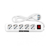 VULTECH MU-01 - MULTIPRESA BIPASSO 5 INGRESSI CON TASTO ON/OFF VULMU-01