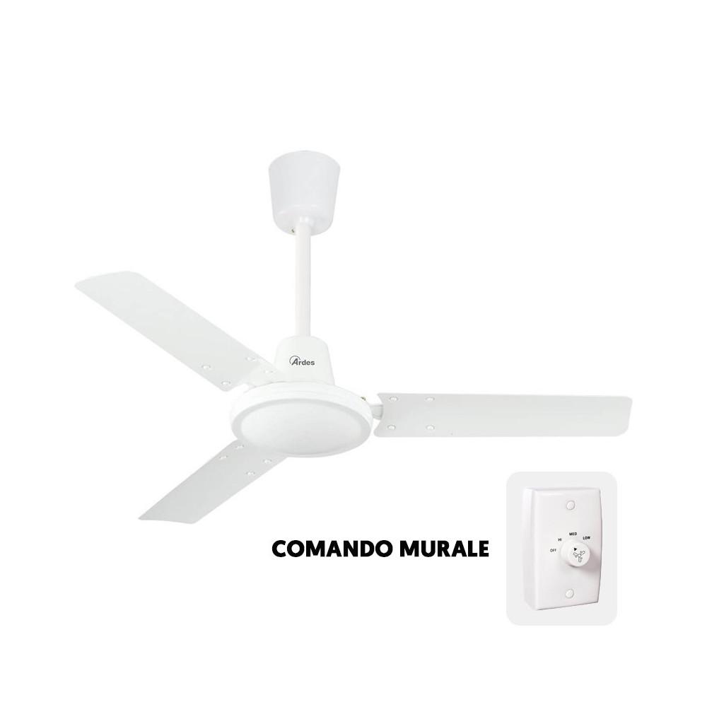 ARDES CLOUD (AR5A90) - VENTILATORE A SOFFITTO CON COMANDO MURALE - 3 PALE 90CM - 65W - 3 VEL. ARDAR5A90