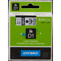 DYMO 40910 Banda D1 standard Nastro Nero su trasparente