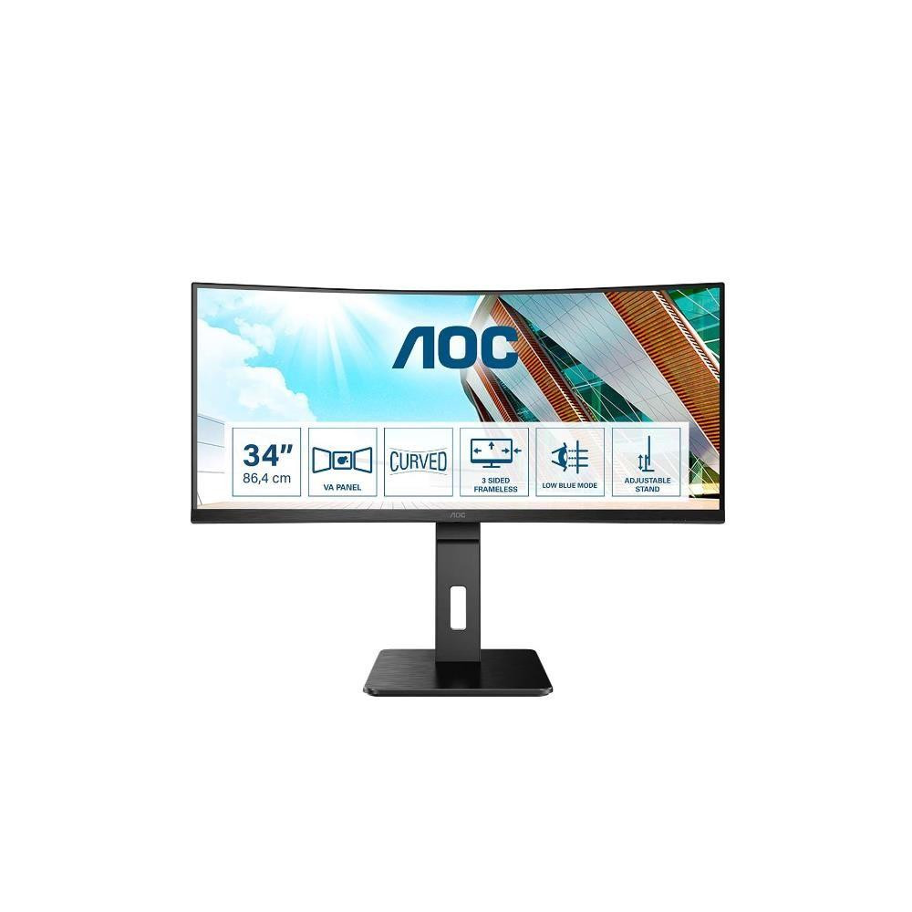 MONITOR AOC LED 34" Wide CURVED CU34P2A VA 3840x1440 1ms 300cd/mq 50.000.000:1 2x3W MM Reg.H 2HDMI DP