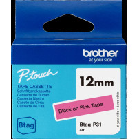 Brother Btag-P31 Nastro Nero su rosa