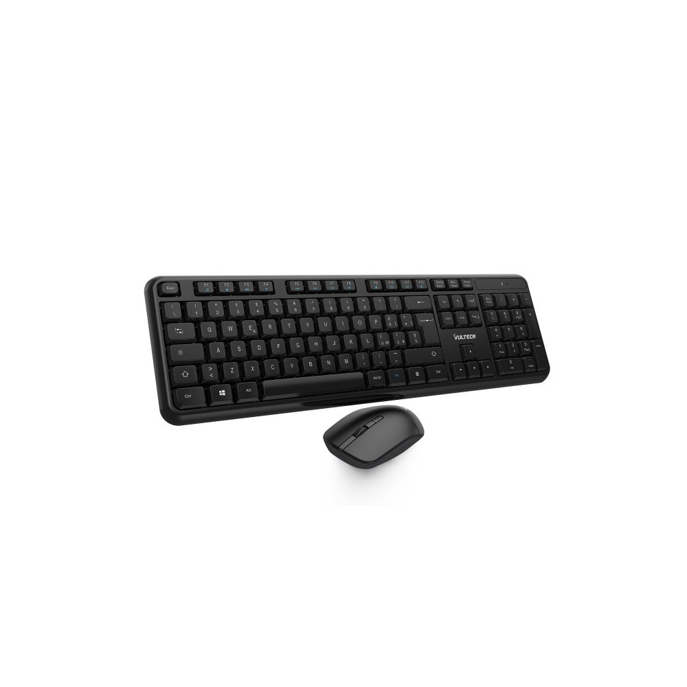 VULTECH TASTIERA E MOUSE BUNDLE, WIRELESS, 1600DPI REGOLABILI 2,4GHZ