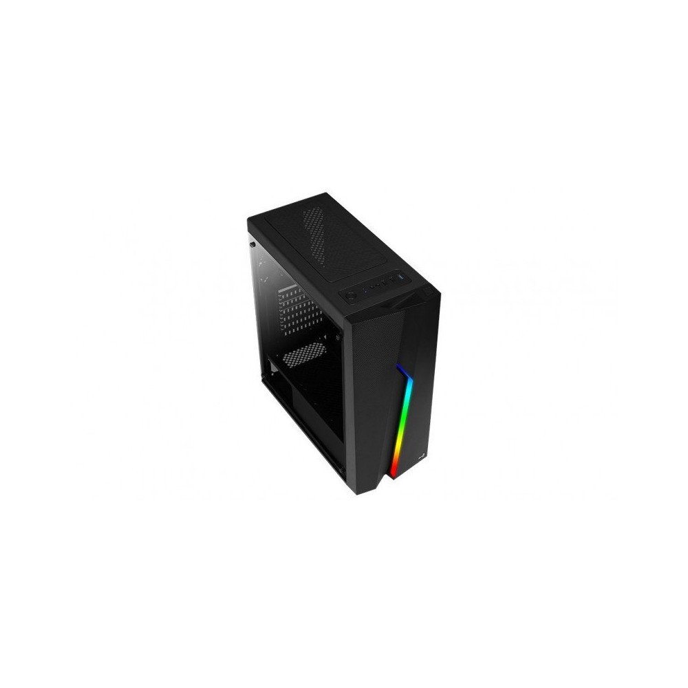 Aerocool Bolt Mid-Tower RGB PC Gaming Case, ATX, Full Acrylic Side Panel, RGB LED Strip Included, 13 Lighting Modes, 1 x 120mm B