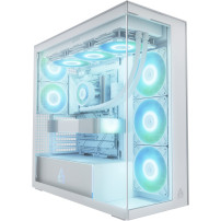 ARCTIC Xtender White (Clear Glass) - Case per PC, Vetro Panoramico Temperato, Supporto per Radiatore 2 x 420 mm, Torre Midi, E-A