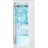 ARCTIC Xtender White (Clear Glass) - Case per PC, Vetro Panoramico Temperato, Supporto per Radiatore 2 x 420 mm, Torre Midi, E-A