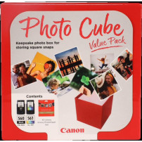 Canon PG-560+CL-561 Photo Cube nero / differenti colori Value Pack (+ 13x13 cm Photo Paper Plus Glossy II 40 Blatt)