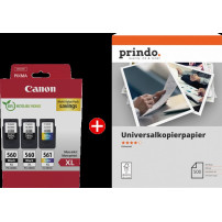 Canon PG-560XL+CL-561XL MCVP nero / differenti colori / Bianco Value Pack (+ Prindo Universal Papier 500 Blatt)