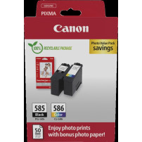 Canon PG-585+CL586 nero / ciano / magenta / giallo Value Pack (+ 10x15 cm Fotopapier 50 Blatt)