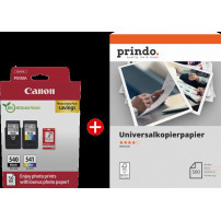 Canon PG-540+CL-541 MCVP nero / differenti colori / Bianco / Bianco Value Pack (+ Prindo Universal Papier 500 Blatt)