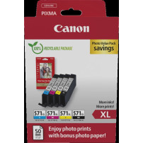 Canon CLI-571 XL nero / ciano / magenta / giallo Value Pack (+ 10x15 cm Fotopapier 50 Blatt)