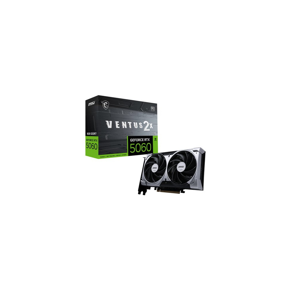 MSI VGA GEFORCE RTX 5060, RTX 5060 8G VENTUS 2X OC, 8GB GDDR7, HDMI/DP*3, ATX, DUAL FAN, OC
