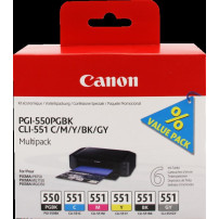 Canon PGI-550+CLI-551 Multipack nero / ciano / magenta / giallo / Grigio (6496B005)