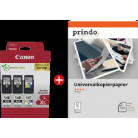 Canon PG-540L+CL-541XL MCVP nero / differenti colori / Bianco Value Pack (+ Prindo Universal Papier 500 Blatt)
