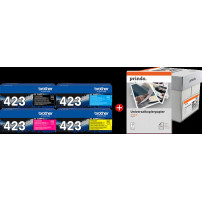Brother TN-423 MCVP nero / ciano / magenta / giallo Value Pack (+ Prindo Universal Papier 2500 Blatt)