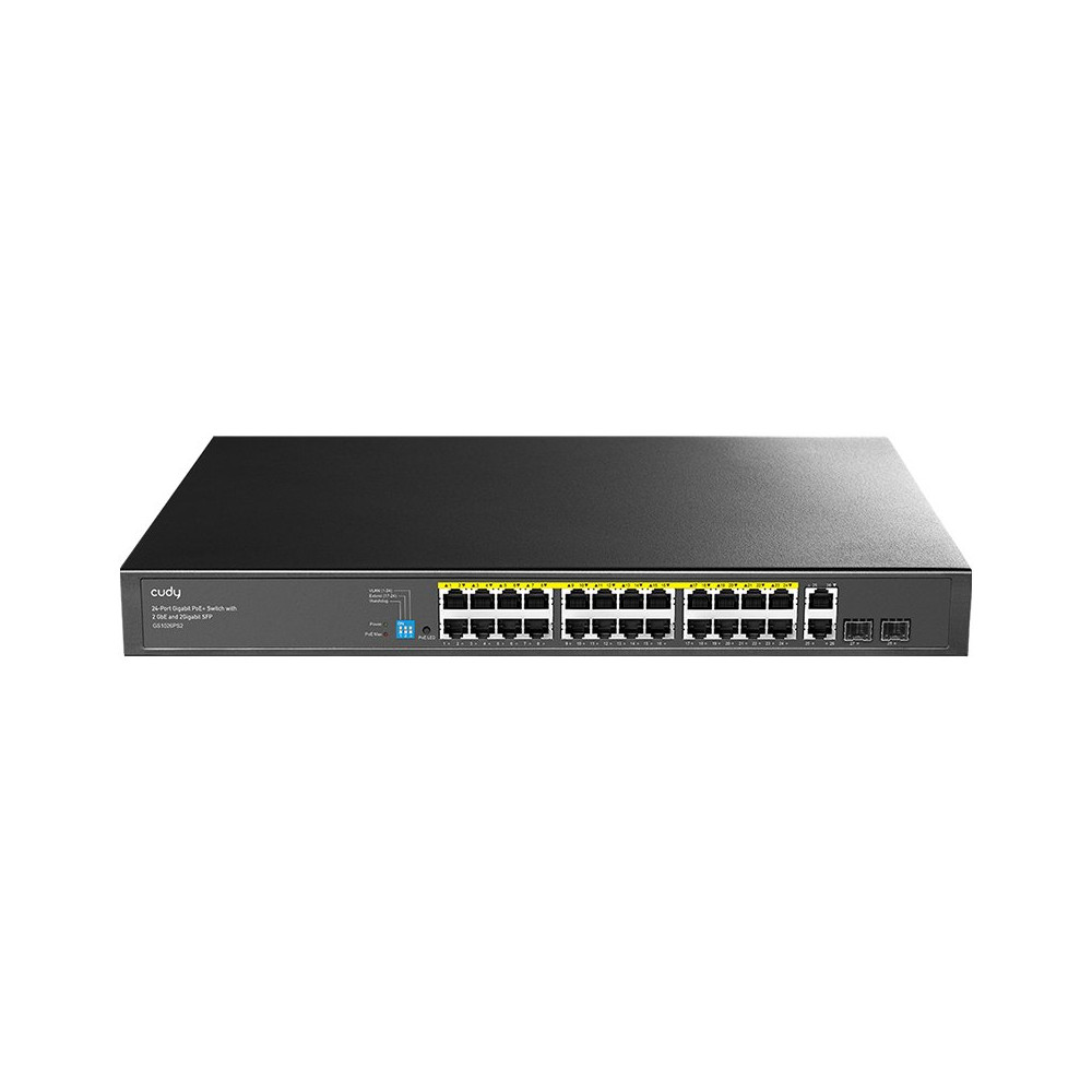 CUDY GS1026PS2 - SWITCH 24 PT GIGABIT POE+ - 2 UPLINK GIGABIT - 2 GIGABIT SFP SLOTS 300W CUDGS1026PS2