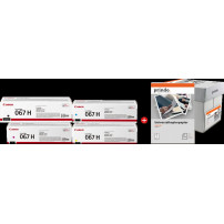 Canon 067h MCVP nero / ciano / magenta / giallo Value Pack (+ Prindo Universal Papier 2500 Blatt)