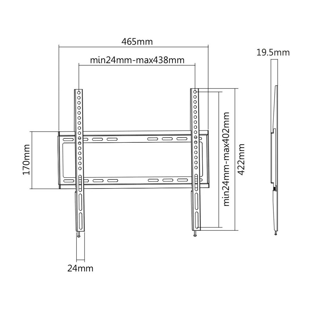 STAFFA TV/MONITOR 32/55 BK NEW MAX 35KG MAX VESA 400*400