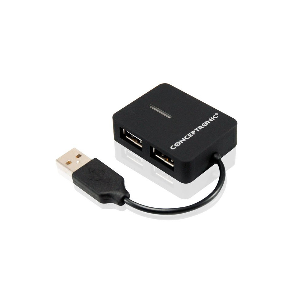 HUB USB 2.0 4 PORTE BK (DA VIAGGIO) 4*USB A DESIGN COMPATTO