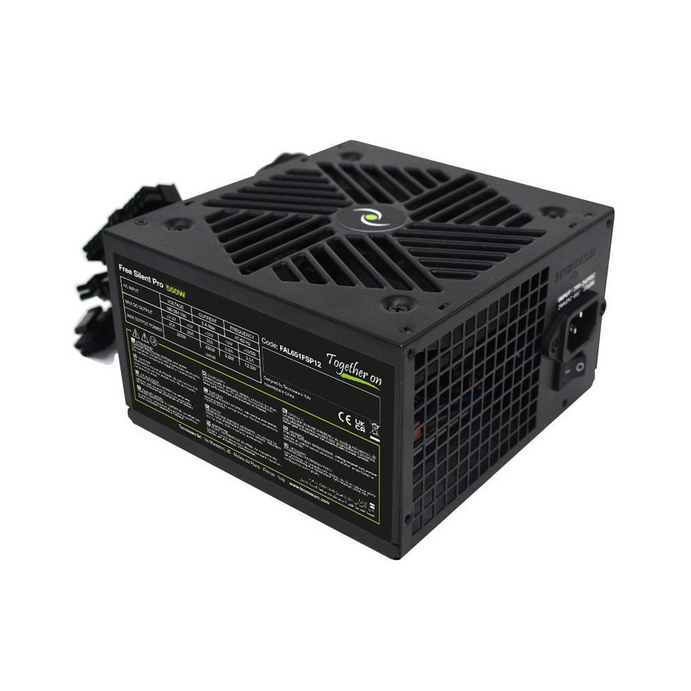 TECNOWARE PSU FREE SILENT PRO 550 (FAL551FSP12) - ALIMENTATORE 550W CON VENTOLA SILENZIOSA 12 CM TECFAL551FSP12