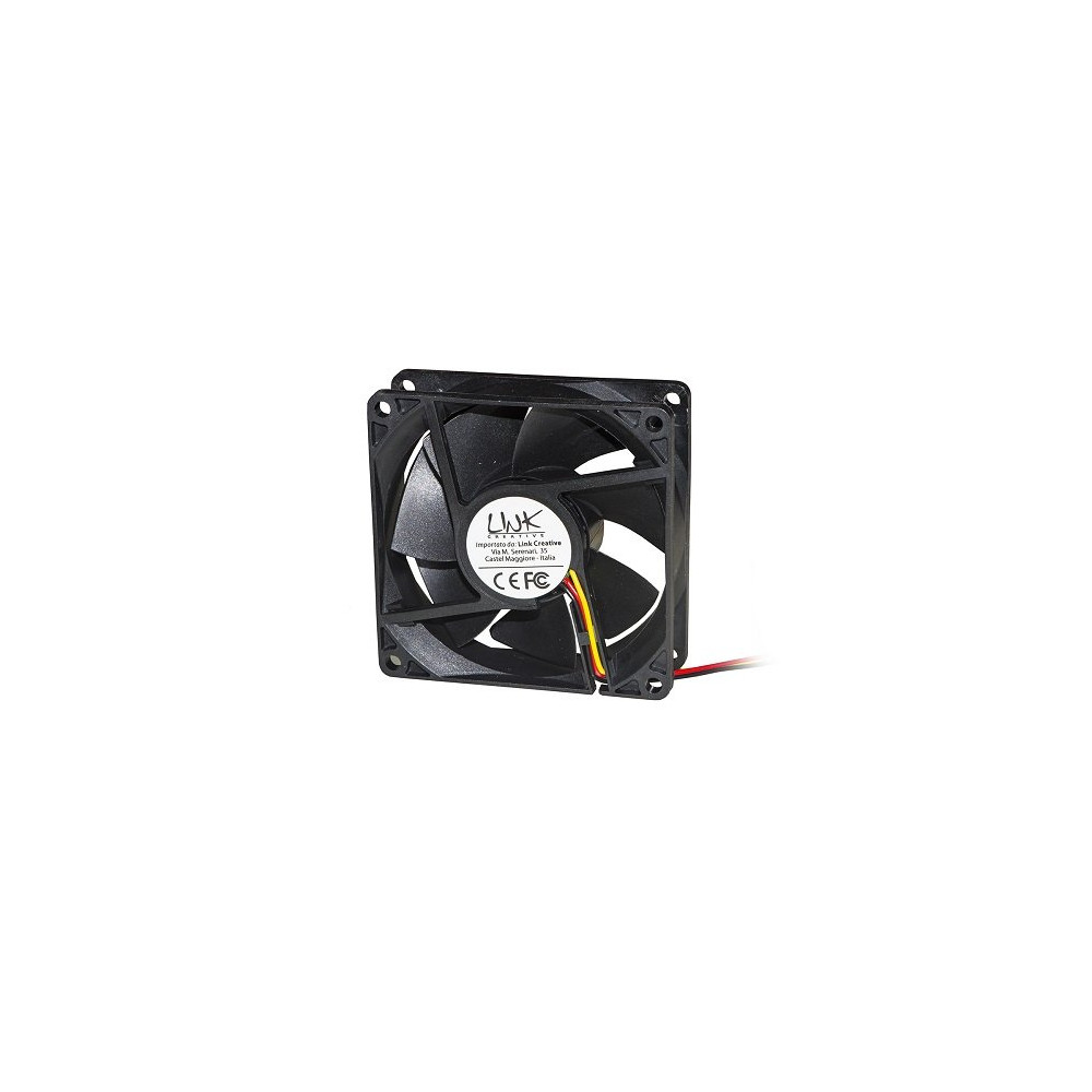 VENTOLA PER CASE 80X80X25MM BK 12V CONNETTORE 3 FILI CON VITI INCLUSE