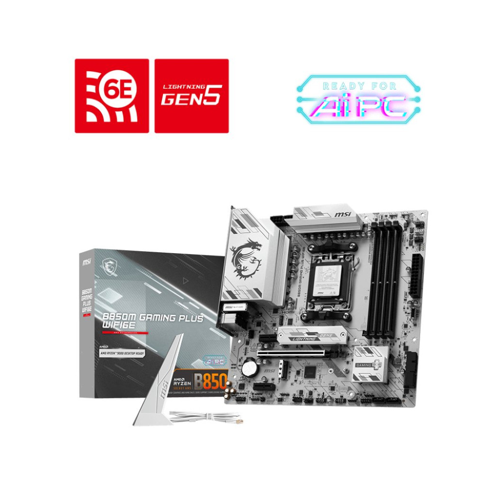 MB MSI B850M GAMING PLUS WIFI6E AM5 4DDR5 3PCIE 3M2 4SATA DP/HD MATX