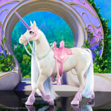 Unicorn Academy , Unicorno Glacier, 2 Accessori da Equitazione, Alto 27,9 cm, Compatibile con la Bambola di Layla, Bambole e Uni