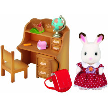 Sylvanian Families Sorella Coniglio Cioccolato e scrivania