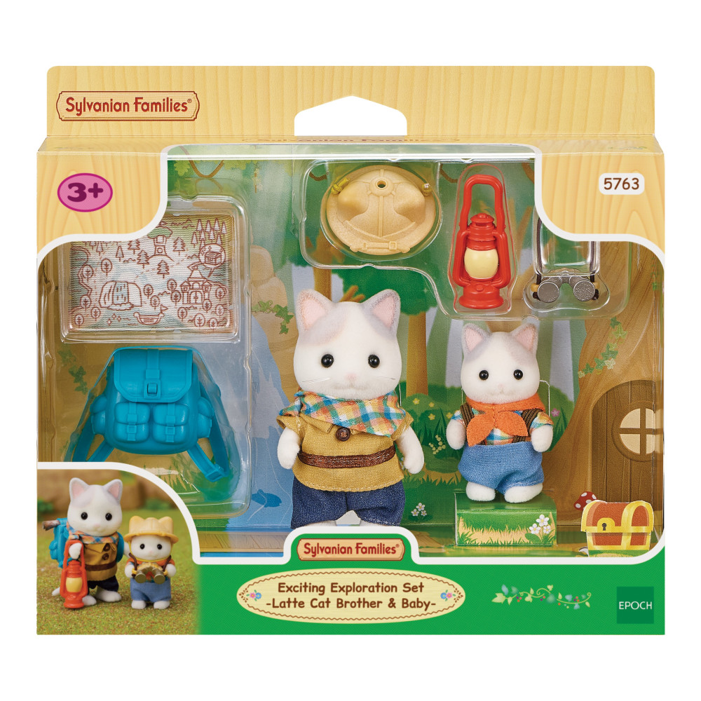 Sylvanian Families Set da esplorazione: Fratello e Bebè Gatto Latte
