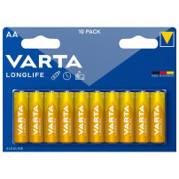 VARTA LONGLIFE - BLISTER 10 BATTERIE STILO AA VARLONGLIFE-AA-10PZ