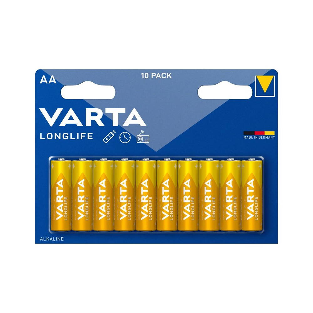 VARTA LONGLIFE - BLISTER 10 BATTERIE STILO AA VARLONGLIFE-AA-10PZ