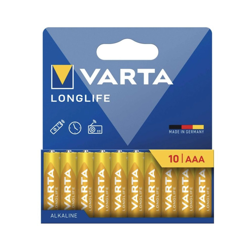 VARTA LONGLIFE - BLISTER 10 BATTERIE MINISTILO AAA VARLONGLIFE-AAA-10PZ