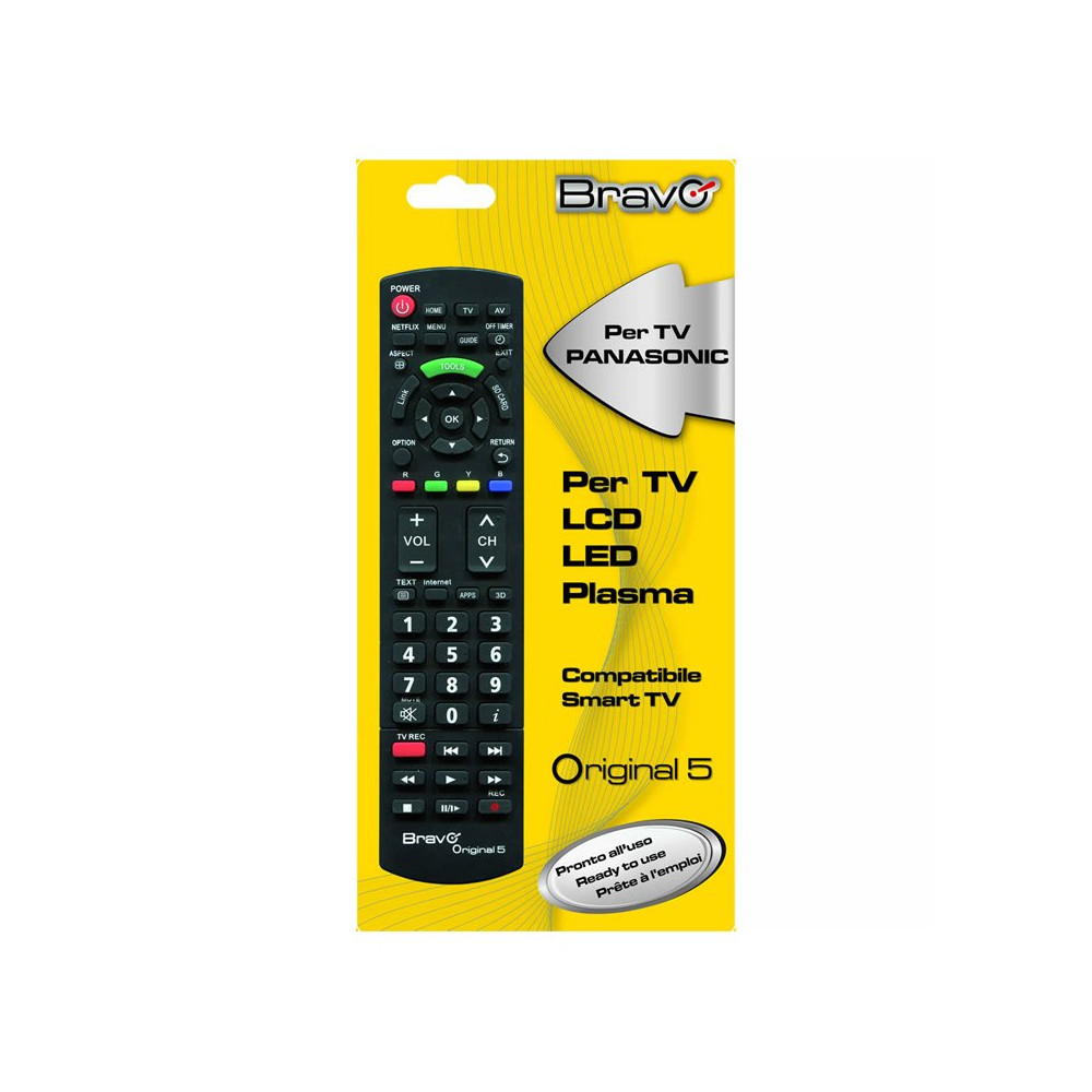 BRAVO ORIGINAL 5 (90202051) - TELECOMANDO COMPATIBILE FEDELMENTE RIPRODOTTO PER TV PANASONIC BRAORIGINAL5