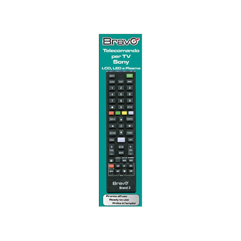 BRAVO BRAND 3 (90202063) - TELECOMANDO COMPATIBILE PER TV SONY BRABRAND3