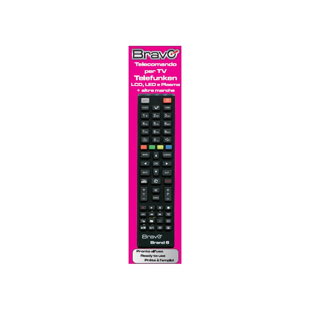 BRAVO BRAND 6 (90202066) - TELECOMANDO COMPATIBILE PER TV TELEFUNKEN / VESTEL BRABRAND6