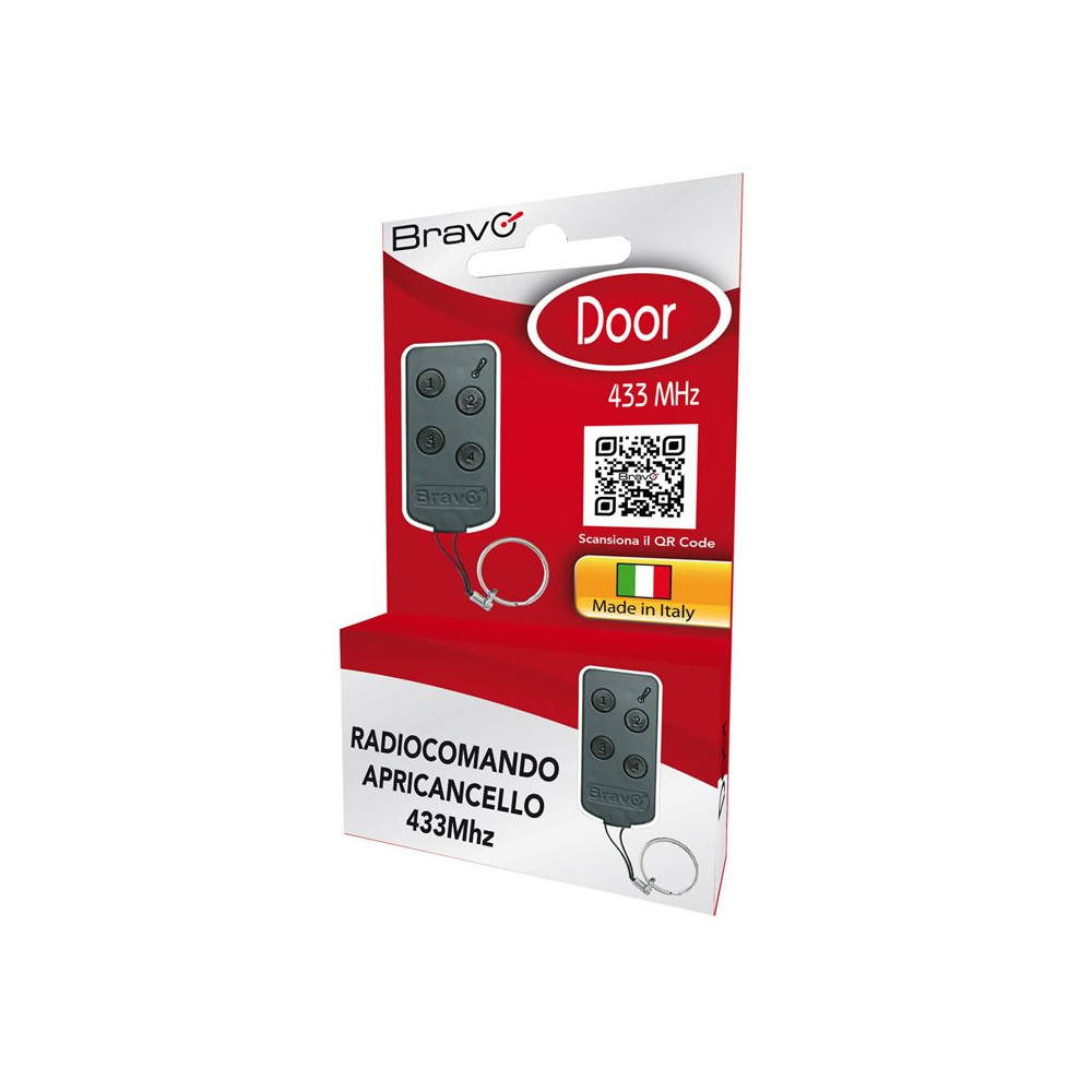 BRAVO DOOR X (90502176) - RADIOCOMANDO APRICANCELLO UNIVERSALE - AUTOAPPRENDENTE - 4 BANCHI MEMORIA - 433 Mhz BRADOORX
