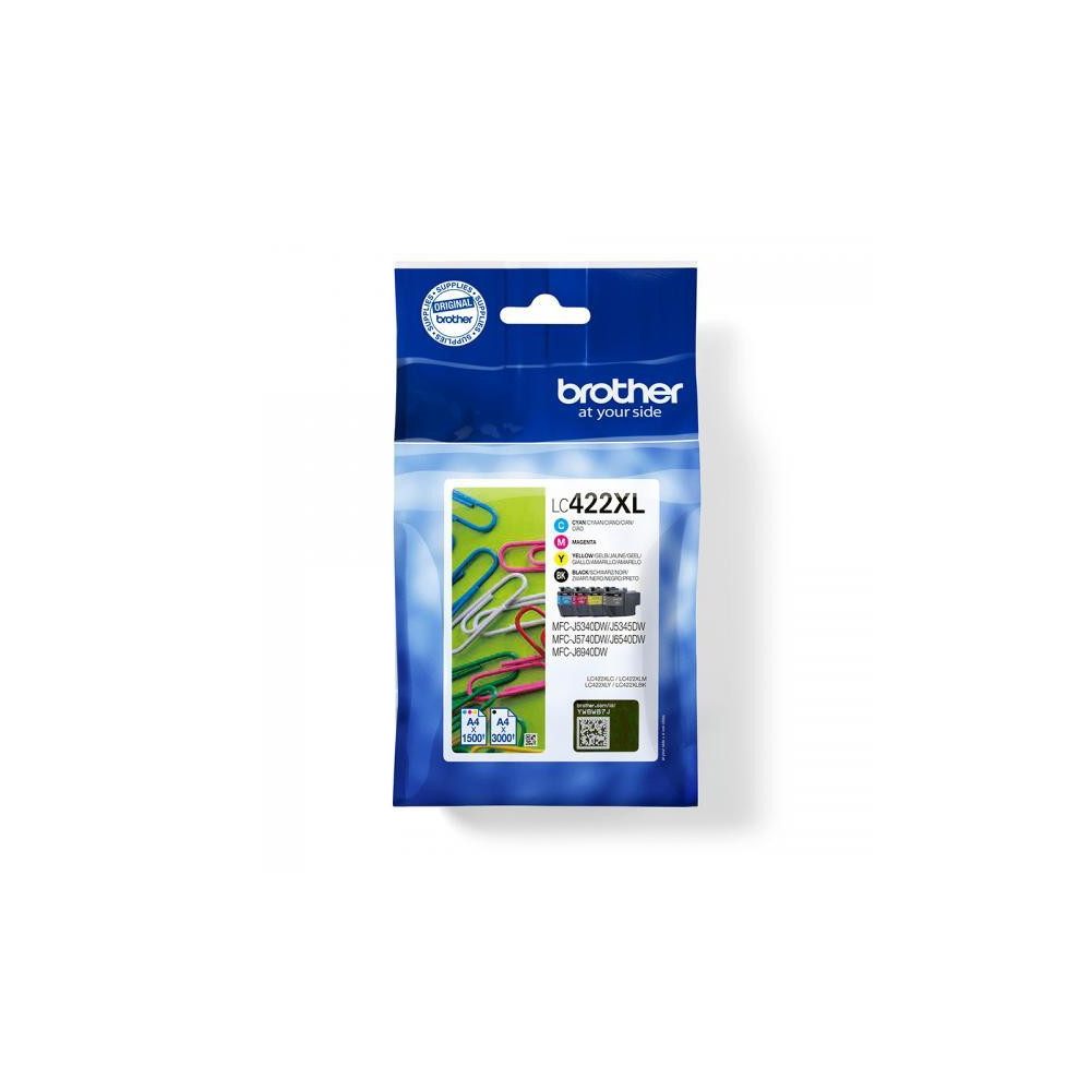 ORIGINAL Brother Multipack nero / ciano / magenta / giallo LC-422XL LC422XLVAL ~7500 Seiten