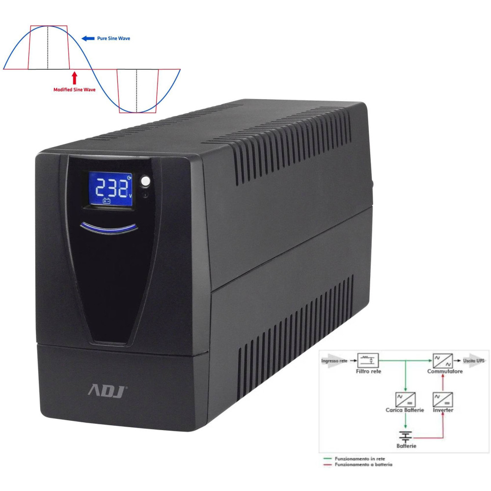 UPS 2,1 KVA DESKTOP LINE INT.PRO SERIES 6*IEC+RJ11/45 LCD CSB