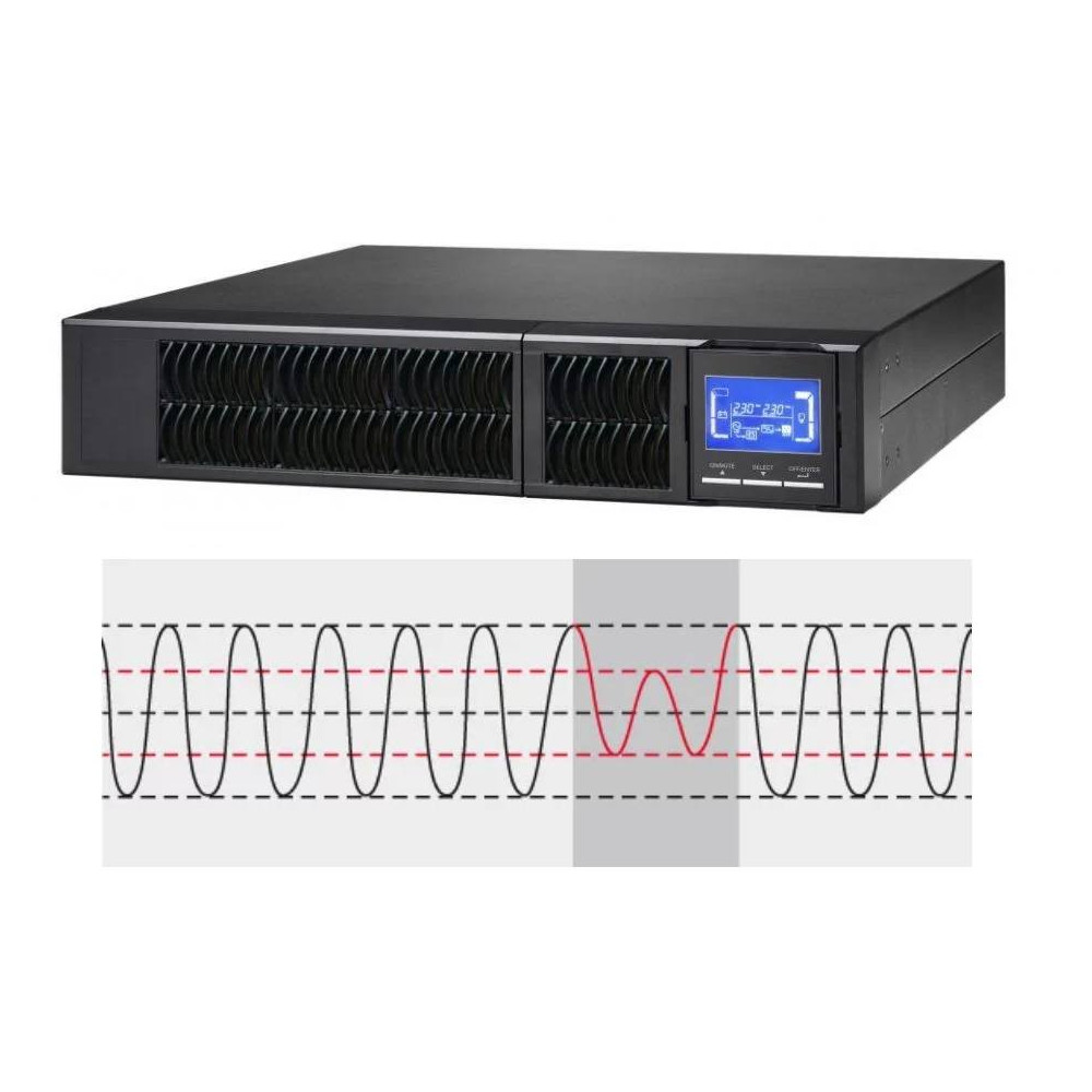 UPS 1 KVA TOWER/RACK ONLINE SERIES 8*IEC+RS232+EPO LCD CSB