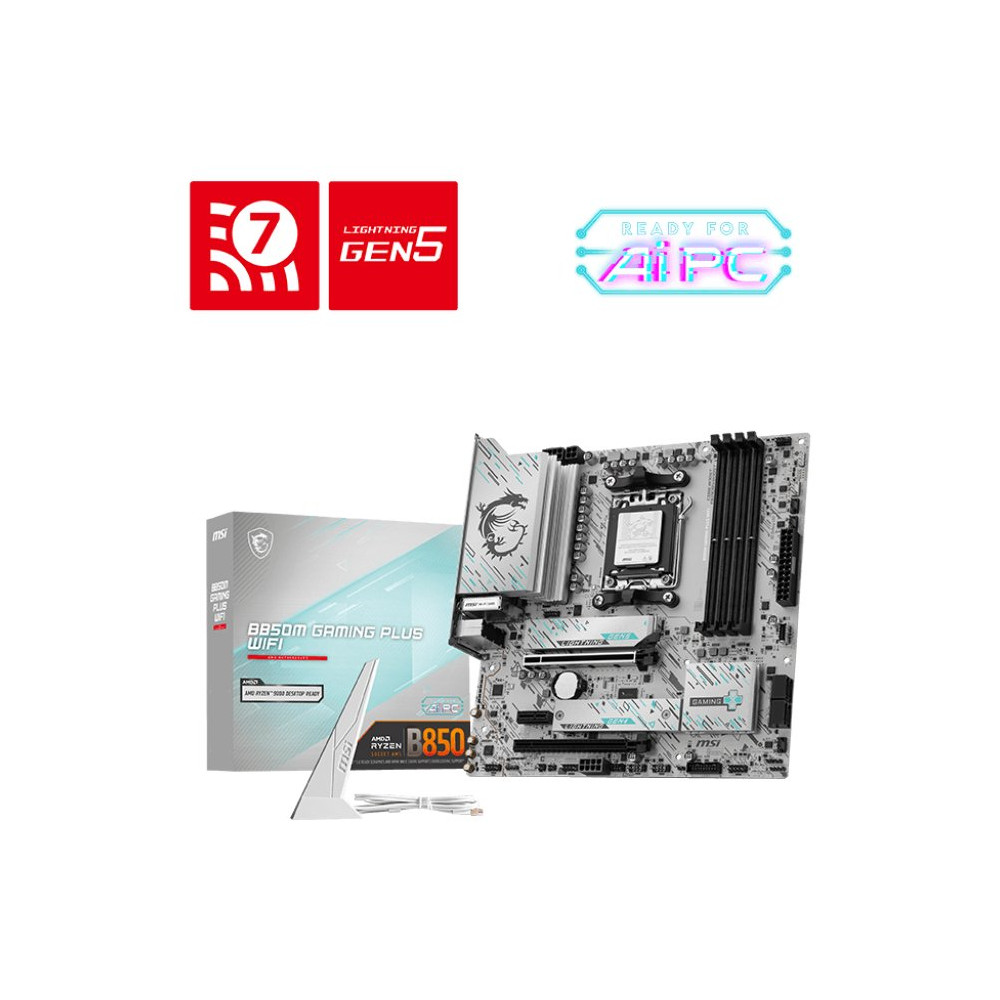 MB MSI B850M GAMING PLUS WIFI AM5 4DDR5 3PCIE 3M2 4SATA HD/DP MATX