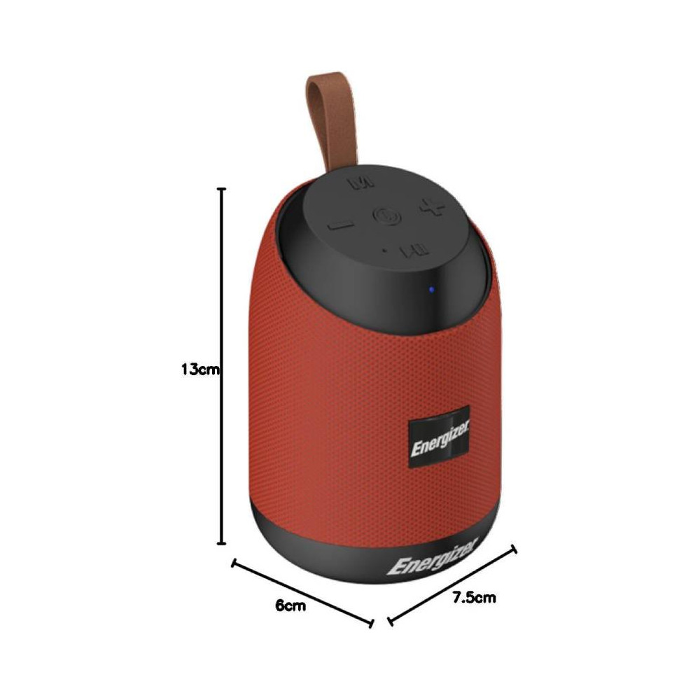 SPEAKER BT + BLUETOOTH PORTABLE ENERGIZER 6W + RADIO BTS 061 RED